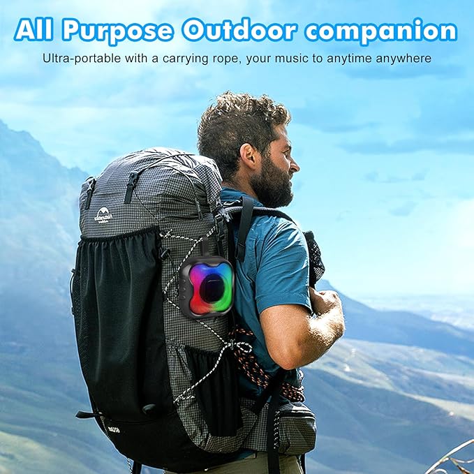 Cinolink Shower Bluetooth Speaker, IPX6 Waterproof Portable Speaker with Loud HD Sound RGB Lights for Home, Beaches Portable Wireless Outdoor Speakers