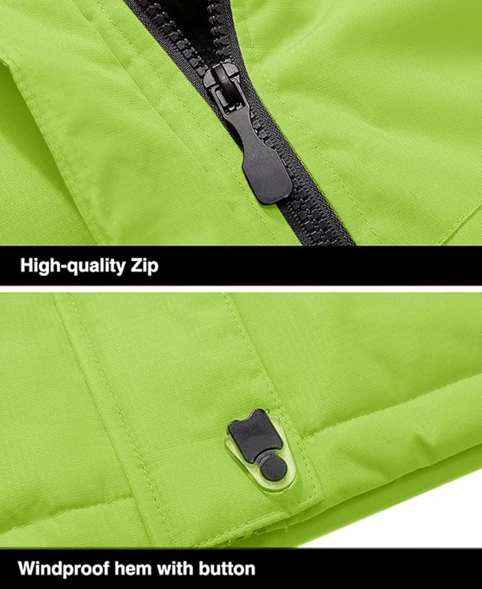 MAGCOMSEN Men's Winter Coats Water Resistant Ski Snow Jacket Warm Fleece Jacket Parka Raincoats With Hood Multi-Pockets