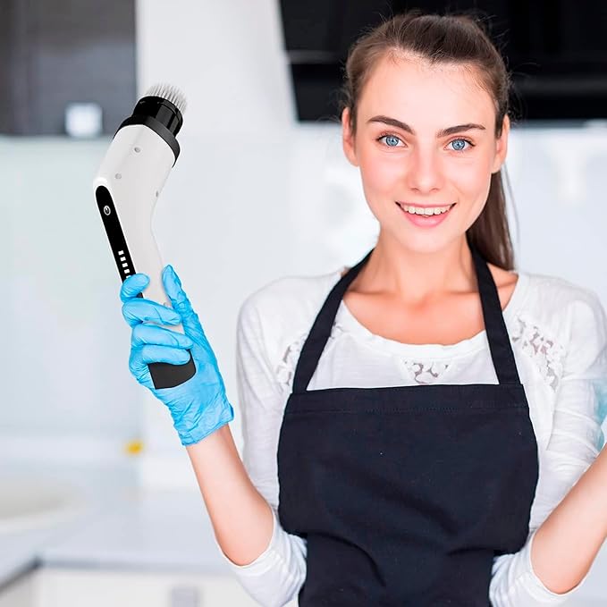 7-in-1 Electric Bathroom Scrubbing Brush, 2500 mAh. Telescopic Bathtub Scrubber with Long Handle. Powerful Electric Bathtub Scrubber. Portable Power Brush for Cleaning Bathroom, Kitchen, Car