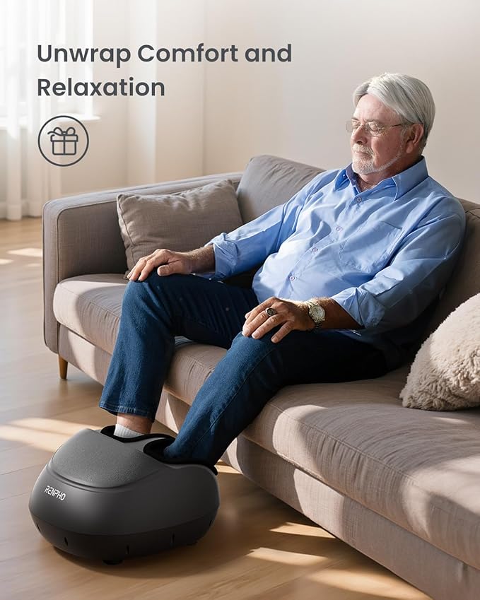 RENPHO Full Foot Massager Machine, 2026 Upgraded Shiatsu Foot Massager with Heat, FSA Eligible HSA Store Eligible, Plantar Fasciitis Massager, Christmas Gifts for Women Mom Men Dad, Fits Up to Size 13