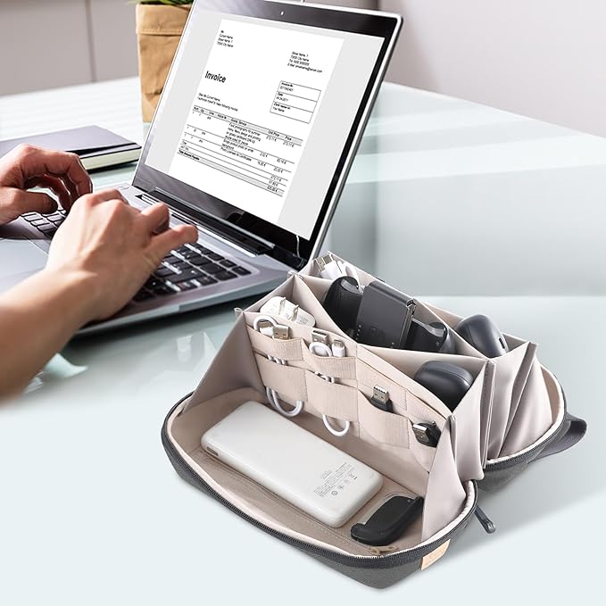 Electronic Organizer Travel Case Bag for Cables, Switch, SD card, Passport and More ??Ultimate Protection & Portability Waterproof (Grey)