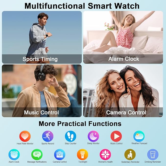 Smart Watch for Men Android/iPhone, 2.06" HD Anti-impact Touchscreen GPS Smartwatch with Heart Rate/SpO2/Sleep/Monitor, Answer/Make Call/Notifications, Fitness Watch IP68 Waterproof, 100+ Sport Mode