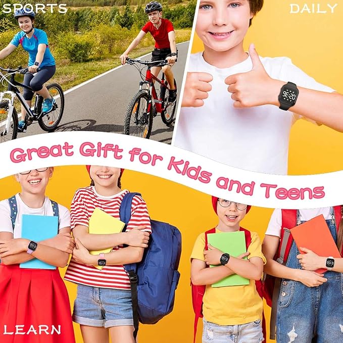 LED Kids Multifunction Steps Counting Watch, Digital Watch, Non-Bluetooth Pedometer Watch, Stopwatch, Alarm Clock, Calories for Women Children Girls Boys