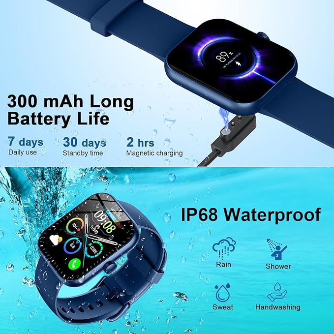 Smart Watch (Answer/Make Call), 1.96" HD Smartwatch for Women, 2025 Fitness Watch with 112+ Sport Mode/Pedometer/Calories/Sleep/Heart Rate Monitor, IP68 Waterproof Fitness Tracker for Android iOS