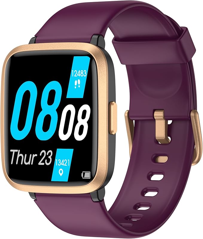 Smart Watch, Fitness Tracker with Touchscreen, Heart Rate Monitor, Blood Oxygen, Sleep Tracking Fitness Watch 5ATM Waterproof Smartwatch for Women Men Pedometer Step Calories for Android iOS
