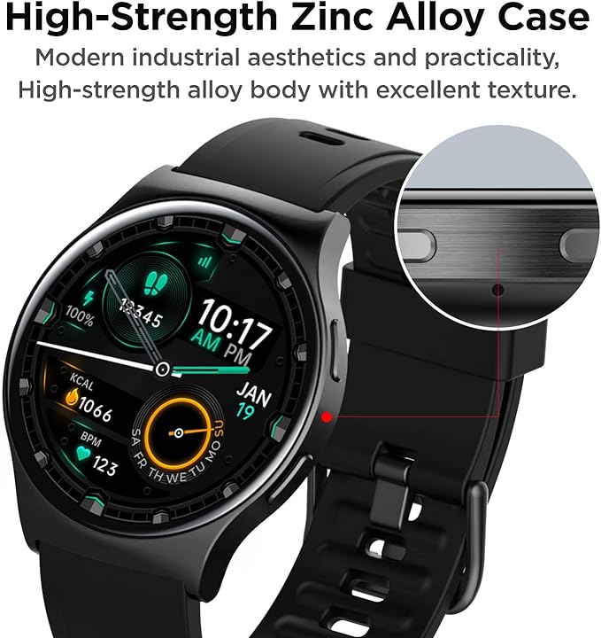 BENIO Smart Watch (Answer/Make Call), AI Watch Faces, 1.43" AMOLED with AOD, IP68 Waterproof Fitness Tracker, 24/7 Heart Rate/SpO2/Sleep Monitor/Stress, 110+ Sports Modes, Compatible Android & iOS