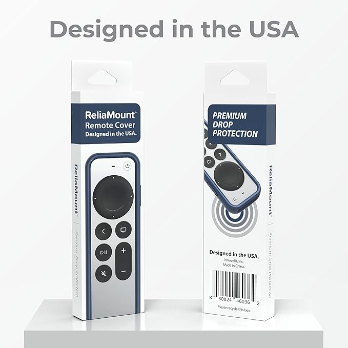 Case for Apple TV Remotes – Premium Drop Protection and Comfortable to Hold – Designed in USA (Premium Blue with Soft Microfiber Lining)