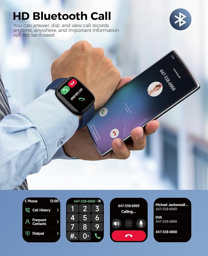 SOUYIE Smart Watch with 100+ Sport Modes, Alexa Built-in, 1.83" HD Customizable Touch Screen, IP68 Waterproof, Heart Rate, SpO2 & Stress Monitor, Fitness Tracker for Android & iPhone