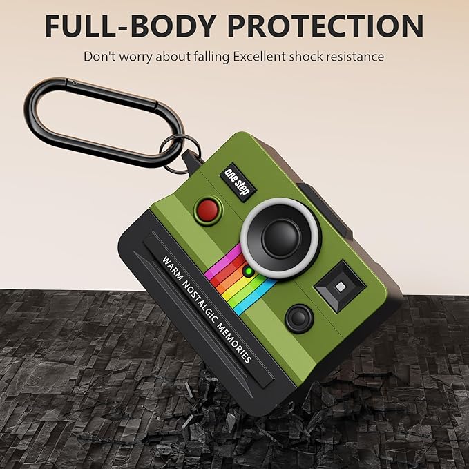 Case for Apple AirPods Pro 2 Cases with Camera Cover Compatible Anti-Drop Silicone Cover AirPods Pro Accessories Kit Cleaning Tools for Earbuds Keychain Earphone Cases (Green, Airpods Pro 2/1 Case)