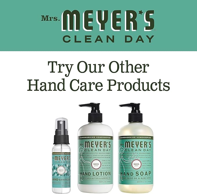 Mrs. MEYER'S CLEAN DAY Variety, 2 Liquid Hand Soap 12.5 OZ, 1 Liquid Dish Soap, 16 FL OZ (Basil)
