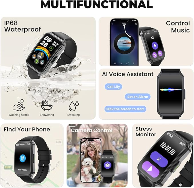 Fitness Tracker (Answer/Make Call),Smart Watch 24/7 Heart Rate Spo2 Blood Oxygen Monitor Sleep Tracker, 120 Sports Modes Pedometer Calorie Step Tracker, Waterproof Activity Tracker for Women Men