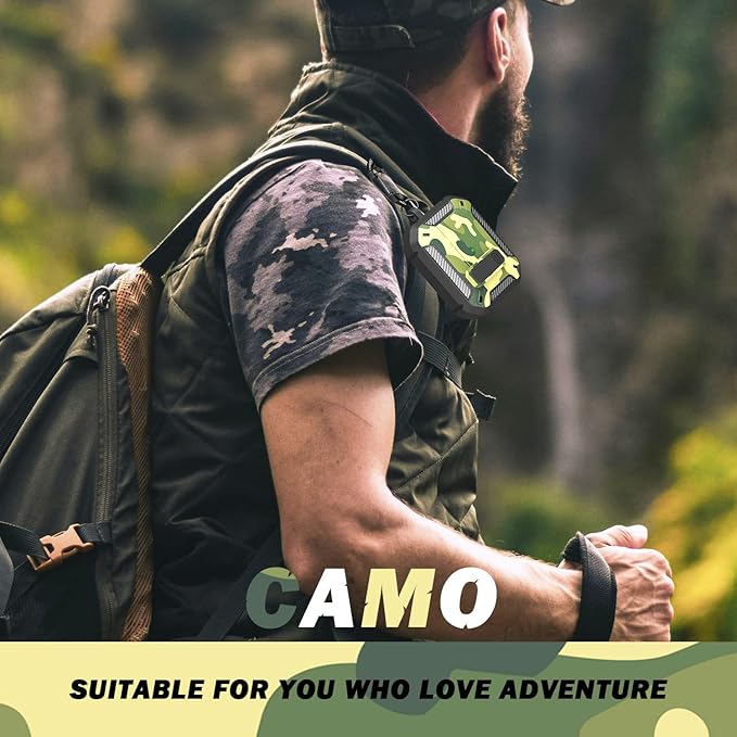 RFUNGUANGO for AirPods Pro 2 Case, Compatible with Airpods Pro Case 2nd / 1st Generation, Compatible with MagSafe, with Cleaning Kit and Keychain, Visible LED, Jungle Camouflage