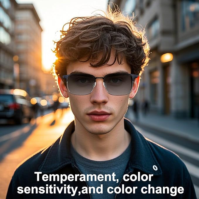 Smart Bluetooth Glasses with AI Translation, 164 Languages Translator, with Speaker,Photochromic Lenses, TR90 Frame, 5H Battery Life, Open-Ear Audio for Men & Women, Driving,Travel&Work