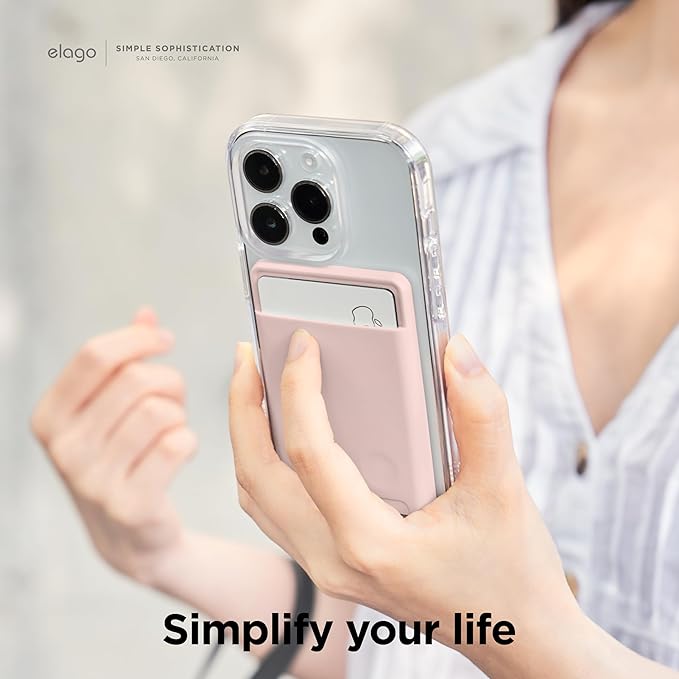 elago Magnetic Wallet Card Holder 2-Cards Compatible with MagSafe for iPhone - Secure Phone Wallet, Long Last Silicone, Scratch and Damage Protection