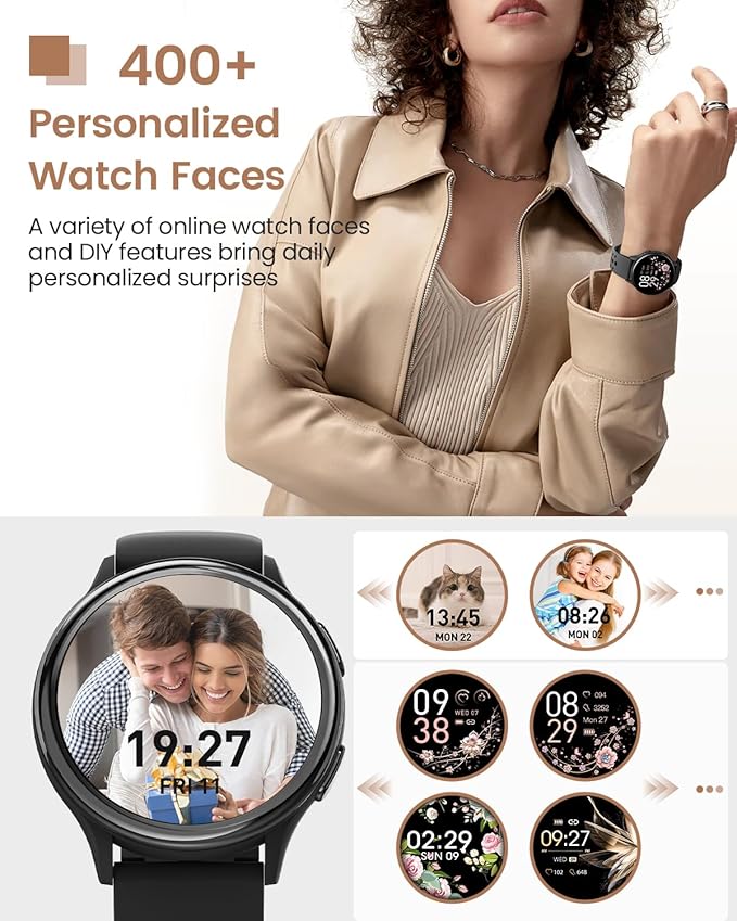 Smart Watches for Women & Men(Answer/Make Calls), Activity Smart Watch with 24/7 Heart Rate/Sleep Monitor/400+ Watch Face/70+ Sport Modes/IP68 Waterproof Fitness Tracker Smartwatchfor Android & iPhone
