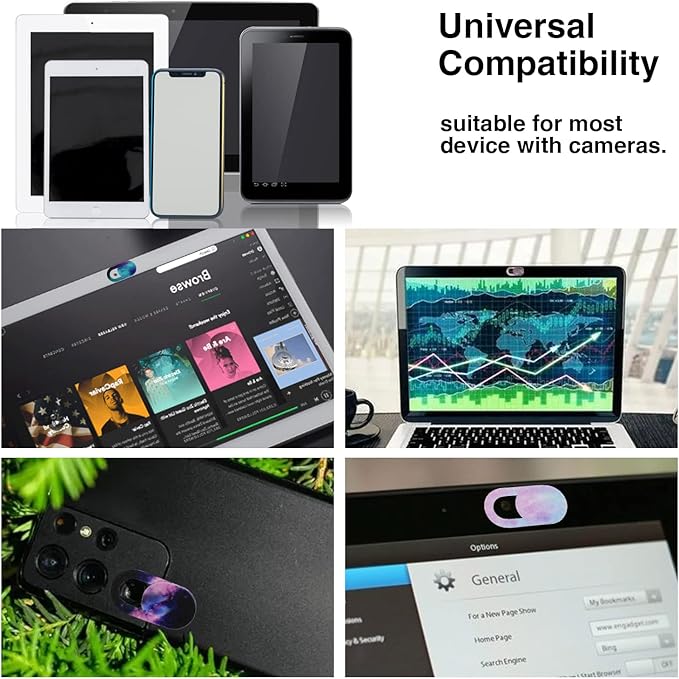 10pcs Laptop Camera Cover Slide Universe Webcam Cover Slide Starry Sky Ultra Thin Web Camera Cover for Laptop Desktop PC MacBook Pro iPad Smartphone Tablet Privacy Security Camera Blocker
