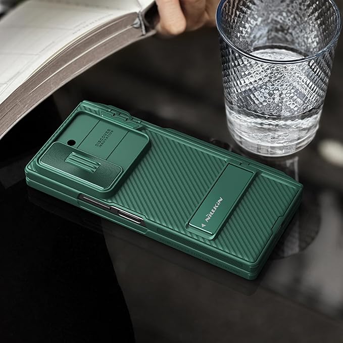 SaharaCase Raider Series Full-Body Case for Samsung Galaxy Z Fold6 - Anti-Slip Grip, Metal Camera Lens Frame, Four-Cornered Insulation Design, Wireless Charging Compatible (Cactus Green)
