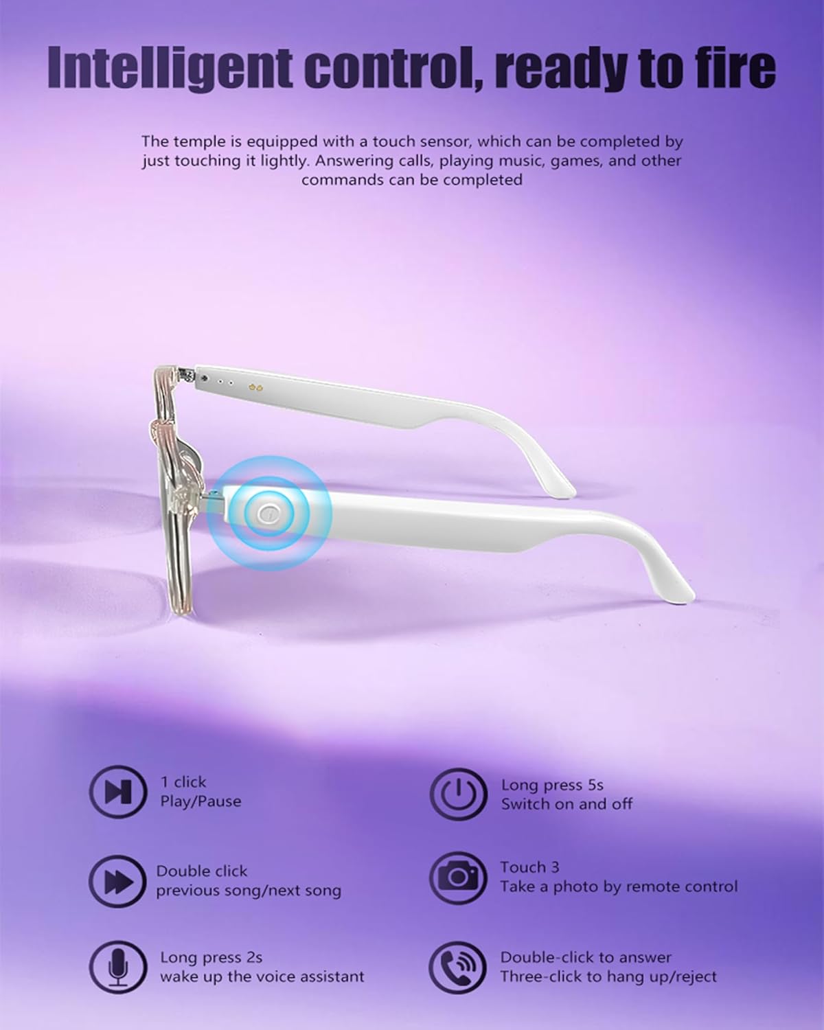 Smart Bluetooth Glasses – Open-Ear Audio, UV Protection & Magnetic Charging