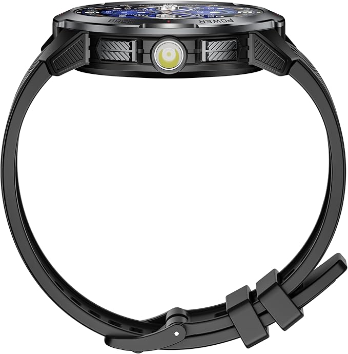 Military Smart Watch for Men with 1100 mAh Battery/LED Flashlight, 1.7" Rugged Tactical Smartwatch with Text and Call/Compass, 5ATM Waterproof Fitness Tracker with HR/Sleep Monitor for iPhone Android