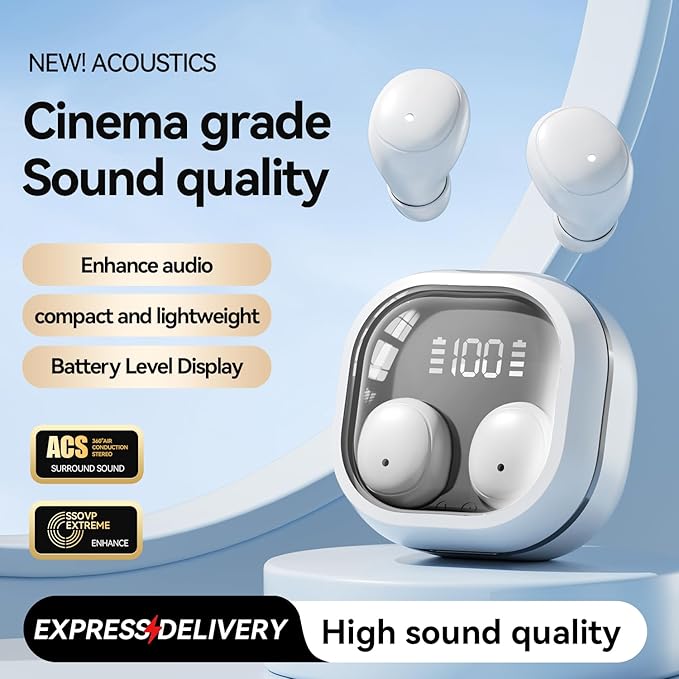 Micool Mini Sleep Earbuds, Bluetooth 6.0 Wireless Headphones with Cloud Comfort Fit, Hi-Fi Sound & Noise Reduction, 30H Battery for Side Sleepers & All-Night Use (White)