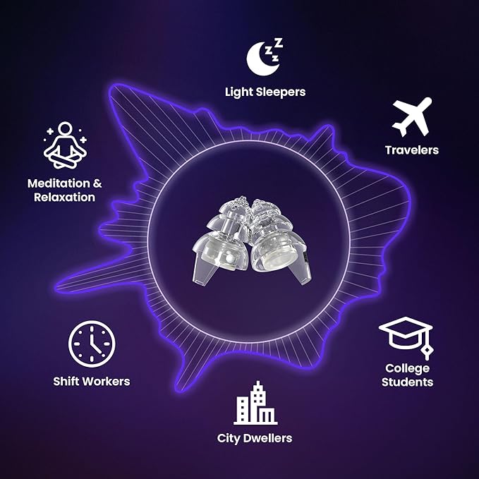 Eargasm All-Nighters Earplugs for Smaller Ears - Sleep Ear Plugs with Sound-Stopping Inserts for Sleeping, Studying, Blocking Snoring - Reduce Noise While Sleeping, Improve Focus for Studying & More