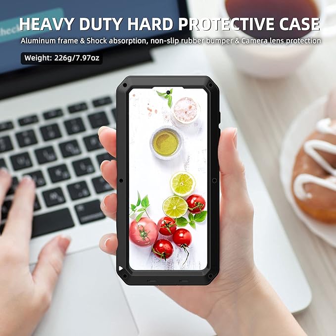 Mitywah Case Designed for Samsung Galaxy S21 Plus, Military Grade Heavy Duty Shockproof Drop Proof Dirtproof Rugged Aluminum Metal Tough Cases Cover for Galaxy S21 Plus 6.7 inch-Black