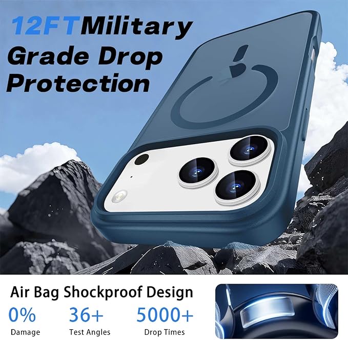 Magnetic for iPhone 17 Pro Case with Detachable Wallet, Compatible with MagSafe, Credit Card Holder with Slim Shockproof Protective Phone Cover, Deep Blue