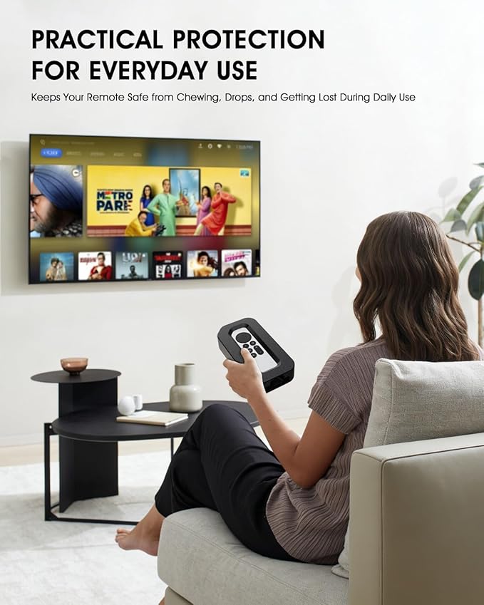 Dog Proof Remote Control Case, Protective Case for Apple TV Siri Remote - Hard Anti-Chew Remote Cover, Shock-Absorbing Protection, Easy-Charge Opening & Anti-Loss Design for Pet and Kid-Friendly Homes