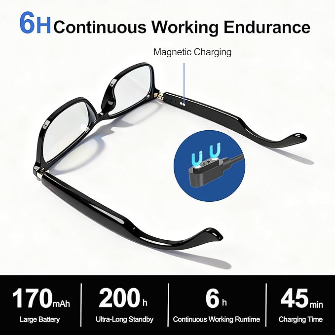 AI Smart Wireless Bluetooth Translation Glasses for Men/Women with Speakers/Bluetooth&140+ Languages Translation Sports/Travel/Drive/Busniess (C3+AI+Color Change Lenses+Black)