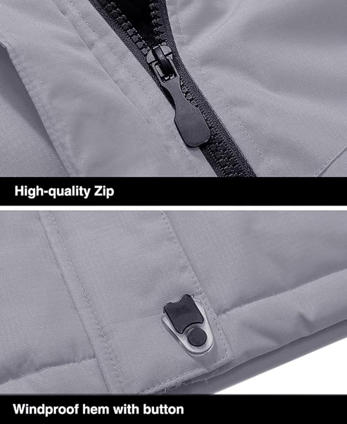 MAGCOMSEN Men's Winter Coats Water Resistant Ski Snow Jacket Warm Fleece Jacket Parka Raincoats With Hood Multi-Pockets