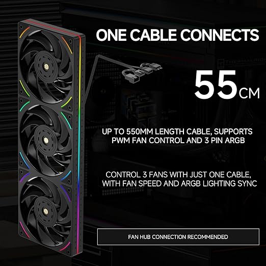 Thermalright Trofeo Vision 360 ARGB Black CPU AIO Cooler,6.86-inch LCD Long Screen High-Performance 360mm Water-Cooled Radiator,IPS LCD Screen with 1280x480 Resolution,for AM4/AM5,Intel LGA1851/1700