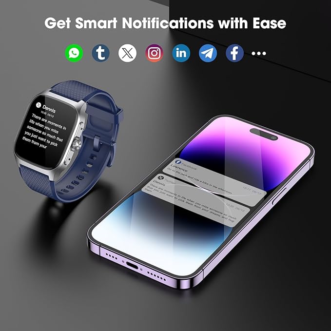 EURANS Smart Watch Classic Style for Men, Metal Watch, 14 Days Battery Heart Rate Step Counter No App/Phone Required, 10 Meters Waterproof, Bluetooth Call(Answer/Dial Calls), 1.85'' AMOLED Display