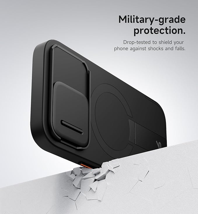 SURITCH for iPhone 13 Pro Case with Magnetic Camera Slide Cover and Adjustable Kickstand, Compatible with MagSafe, Shockproof Bumper Case Slim Protective Cover for iPhone 13 Pro 6.1 Inch, Black | Adjustable Kickstand, 6.1 Inch
