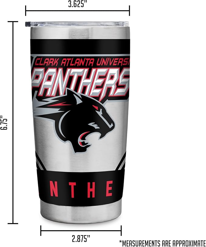 Rico Industries NCAA 20oz Stainless Steel Tumbler with Lid - Great For Coffee, Tea, Water or Cocktails