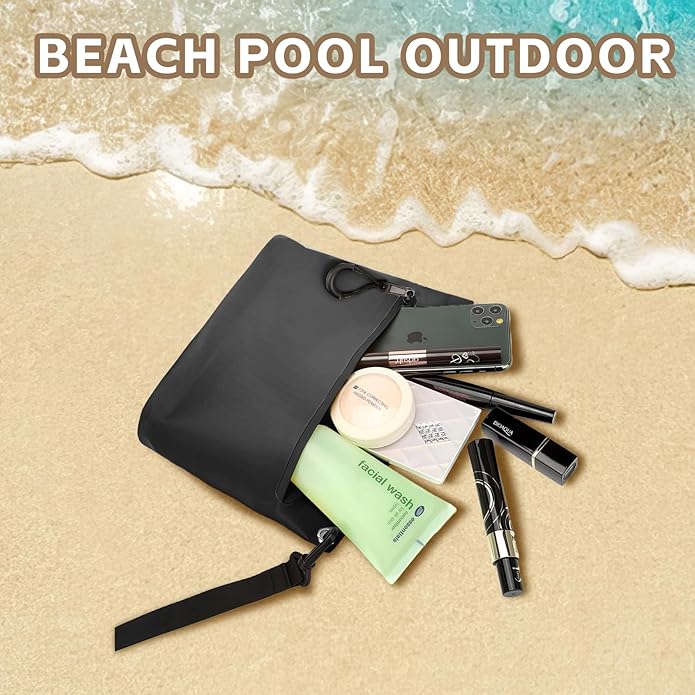 Waterproof Bag Fanny Pouch for Phone Passport Purse, Handle & Adjustable Strap for for Swim, Travel, Beach