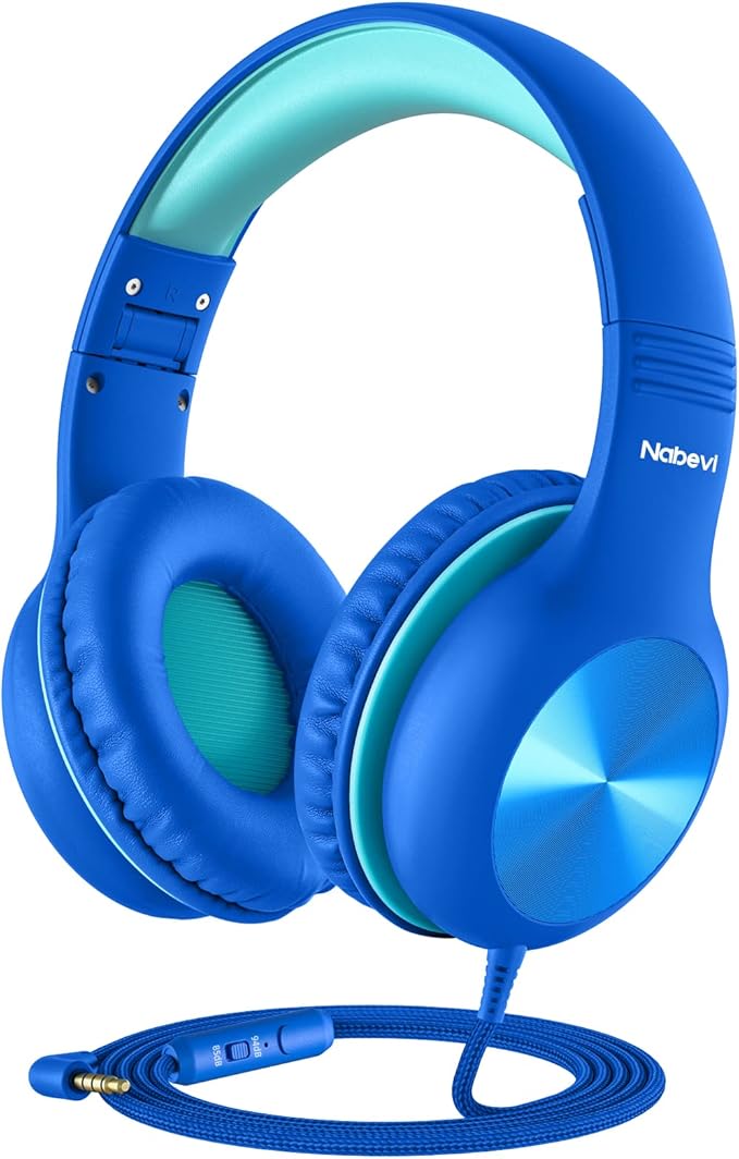 Kids Headphones with Cord, Over-Ear Headphones for Kids with Microphone, 85/94dB Volume Limit, Headset for Kid Boys Girls with Shareport, Wired Toddler Headphone for School/Tablet/iPad/Travel