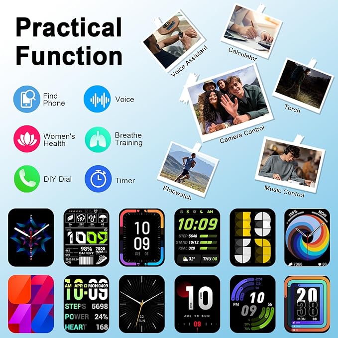 Smart Watch 2026 NEW 1.91" Smartwatch for Men Women(Answer/Make Call),Fitness Watch with 110+ Sport Modes, Reloj Inteligente with Sleep Monitor/Heart Rate/Step/Calories/IP68 Waterproof,for Android iOS