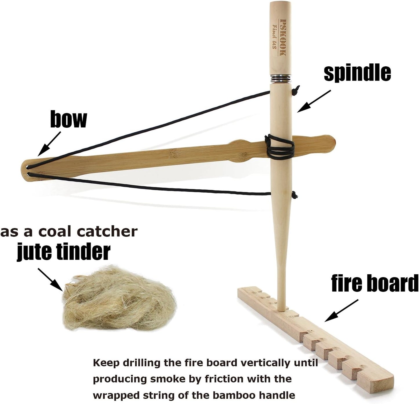 Bow Drill Kit – Primitive Fire Starter for Survival & Outdoor Training