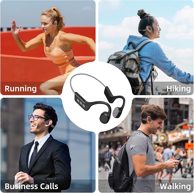 CelsusSound Bone Conduction Headphones,Upgraded IPX7 Waterproof Wireless Earbuds,Open Ear Headphones Bluetooth 5.3 with Mic,10H Playtime for Running,Cycling,Hiking,Gym,Workout(Grey)