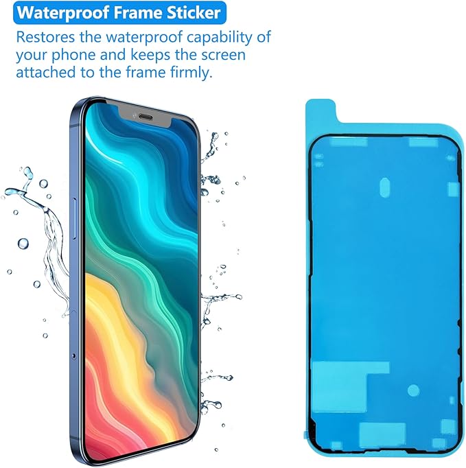 for iPhone 16 Pro Screen Replacement 6.3 inch, 3D Touch LCD Screen Display Digitizer Frame Assembly Repair Kit with Waterproof Seal+Repair Tools+Screen Protector for A3083,A3292,A3293,A3294