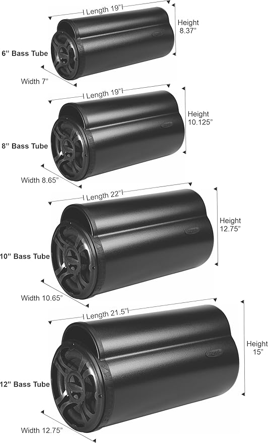 Bazooka BTA8100 BT Series 8-Inch 100-Watt Amplified Tube Subwoofer