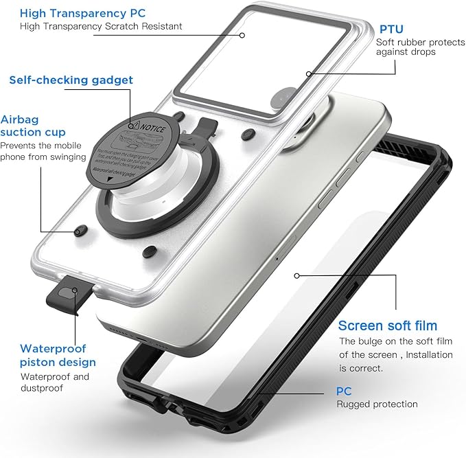 AICase Waterproof Phone Case,Cruise Essentials 2025/Universal Self-Check Function Underwater Pouch Dry Bag Beach Travel Essentials for iPhone 16e 16 15 14 13 12 11/Samsung S25/LG,Google/Xiaomi/01