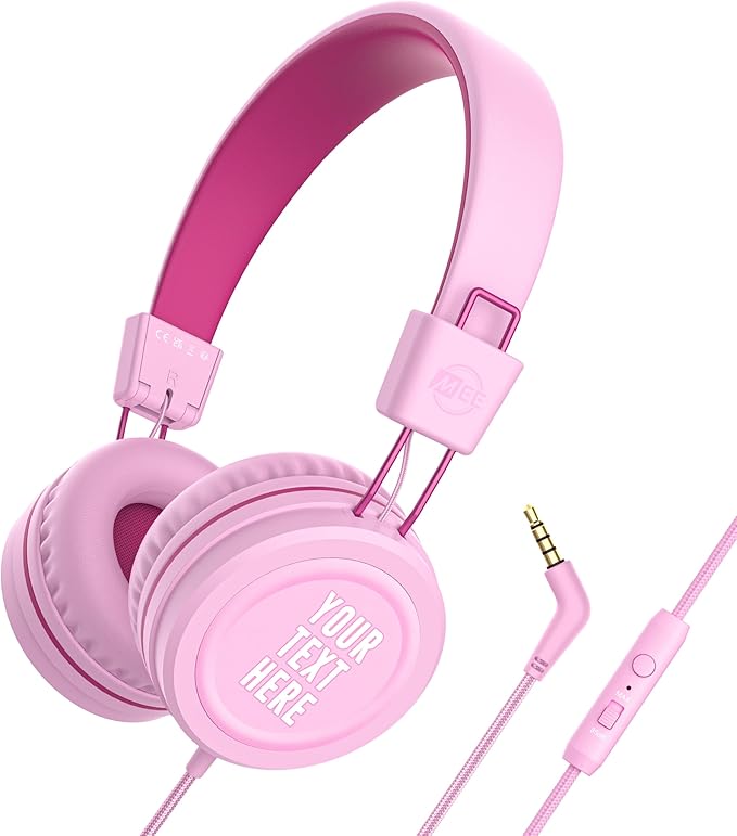 MEE audio KidJamz KJ55 Wired Children’s Headphones with 3.5mm Plug (Pink, AUX Customized)