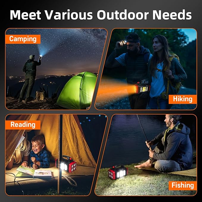 Versatile Solar Flashlight with Dual Charging Modes | 4 Light Modes USB/Solar Powered| Portable Emergency Charger & Outdoor Camping Light (Silver)