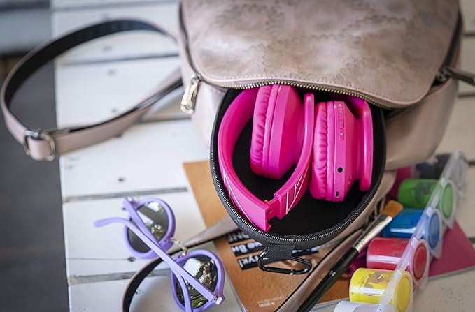 PowerLocus Kids Headphones Over-Ear, Bluetooth Wireless Headphones for Kids,with Microphone, Safe 85DB Volume Limited, Foldable with Carry Case, Audio Cable, Micro SD mode for Online Classes,PC,Phones
