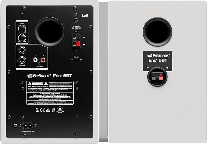 PreSonus Eris 5BT White 5.25-inch Media Reference Monitors with Bluetooth Wireless Technology