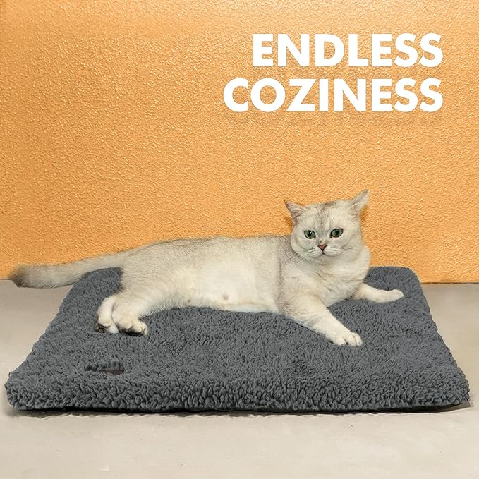 Self Warming Cat Bed Self Heating Cat Dog Mat 24 x 18 inch Extra Warm Thermal Pet Pad for Indoor Outdoor Pets with Removable Cover Non-Slip Bottom Washable Non Electric
