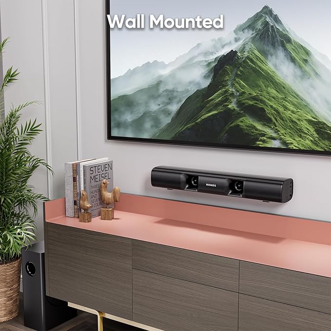 Sound Bar for Smart TV, 90W Compact Soundbar TV Speaker with Subwoofer, 2.1Channel Home Theater Surround Sound System with Crisp Vocals and Deep Bass for TV PC Projector.
