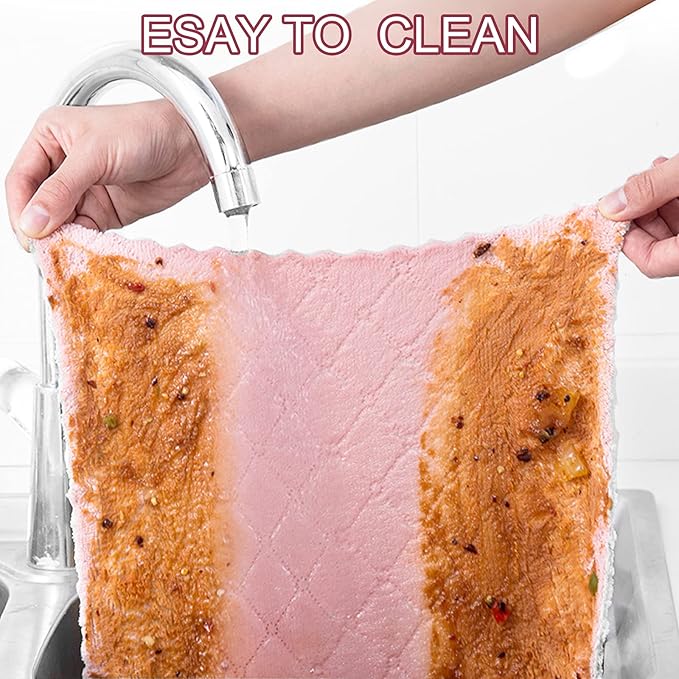 12 Pack Kitchen Cloth Dish Towels, 12x12 inch Soft Premium Dishcloths, Absorbent Microfiber Cleaning Cloth for Cleaning Dishes, Kitchen, Bathroom, Car