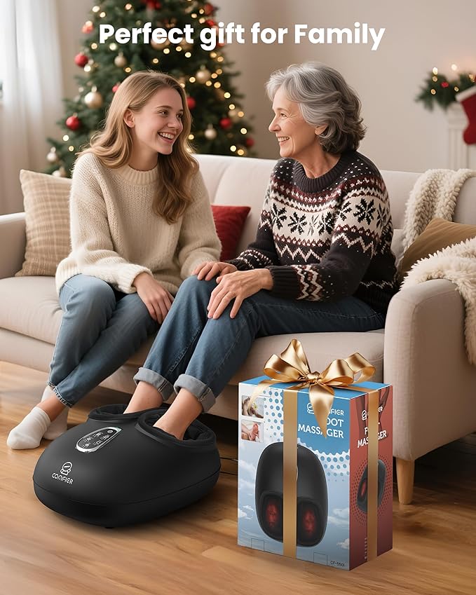 COMFIER Shiatsu Foot Massager with Heat, FSA Eligible Deep Kneading, Compression Feet Massage, Foot Massager for Delivers Pain Relief, Plantar Fasciitis, Neuropathy